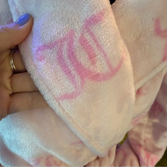 Y2K Juicy Couture Pink Logo Plush Robe Size S/M - Picture 3 of 6